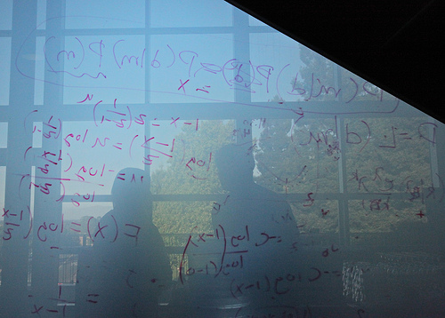 math equation on glass