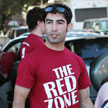 Male student wearing a Red Zone shirt