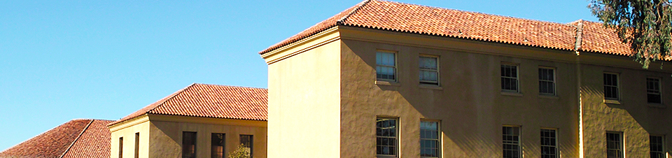 Photo-closeup of Education buildings on campus