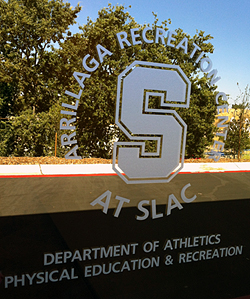 Picture of door emblem reflection