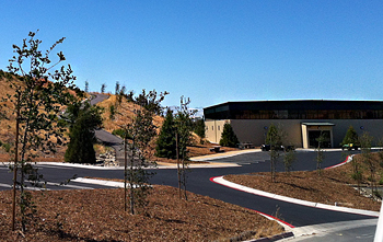 Picture of Front of the Rec Center with parking lot