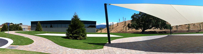 panorama picture of the rec center from the back