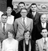 1931 group of 9 faculty, staff, and students