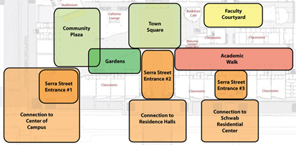 drawing of primary public spaces