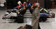 Airline customers waiting at the airport