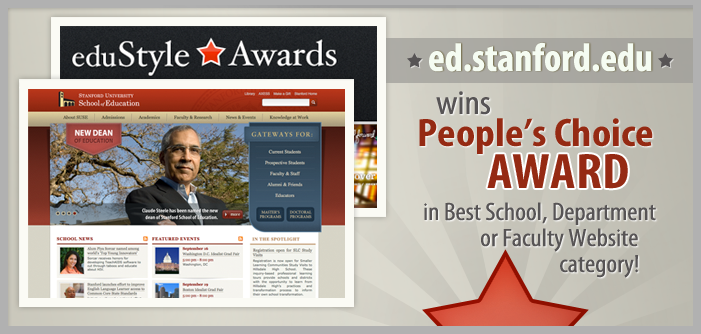 ed.stanford.edu wins People's Choice Award