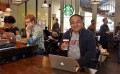 Li Xiaoming at Starbucks on the Stanford campus