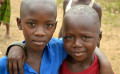 Two boys in a remote village in Sierra Leone