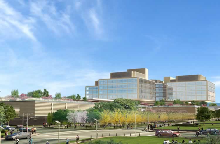 The New Stanford Hospital. View from Welch Road