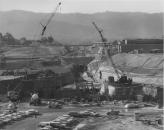 Photo - Black-and-white picture of research yard under construction in 1964