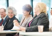 Photo - Persis Drell sharing a laugh with Congresswomen Eshoo and Lofgren