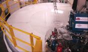 Photo - Casting of LSST's primary mirror in a fabrication facility