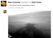 Image - Screenshot of foursquare post and picture of Rover's shadow on Mars