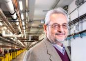 Photo - Claudio Pellegrini in the LCLS Beam Transport Hall