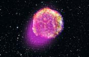 Image - Composite of shattered star with remnant gamma rays (in magenta)