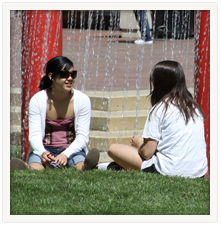 Photo of students on campus