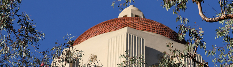 Photo-closeup of a Hoover Tower top